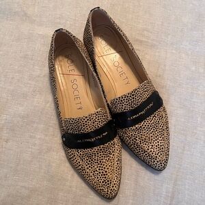 Sole Society Spotted Tan and Black Loafers